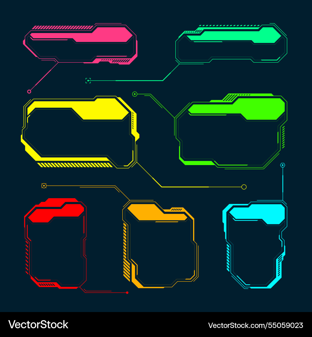 Futuristic hud or ui elements sci-fi user Futuristic hud or ui elements sci-fi user vector image