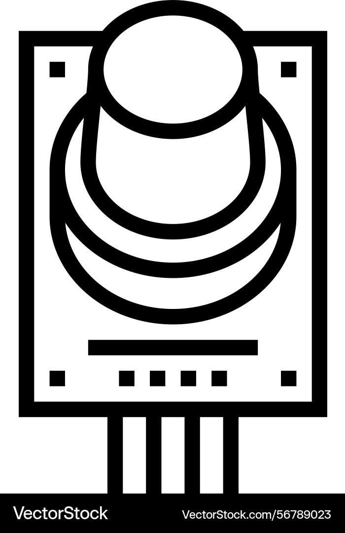 Gas sensor module line icon vector image