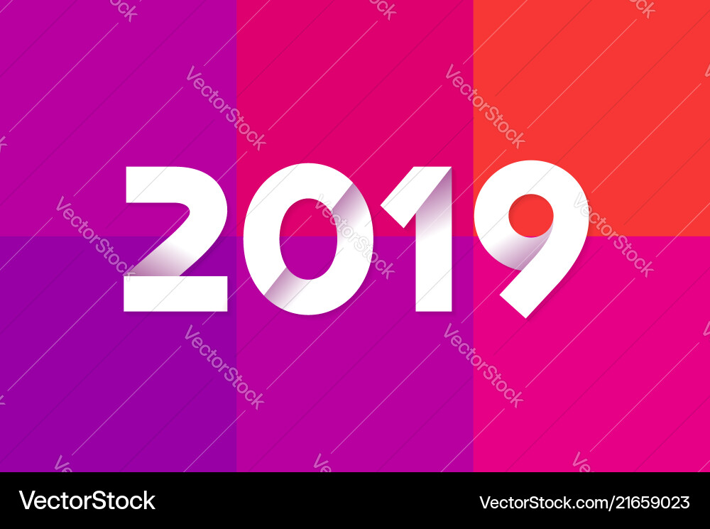 Happy new year 2019 greeting card design Happy new year 2019 greeting card design vector image