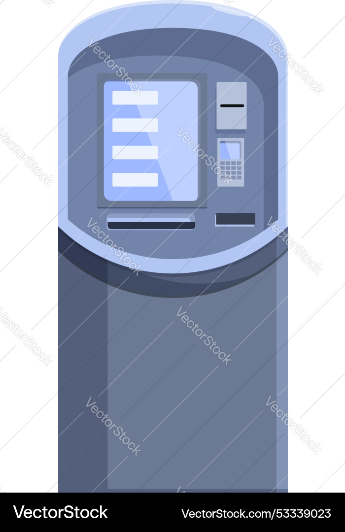 Modern atm machine displaying processing screen Modern atm machine displaying processing screen vector image
