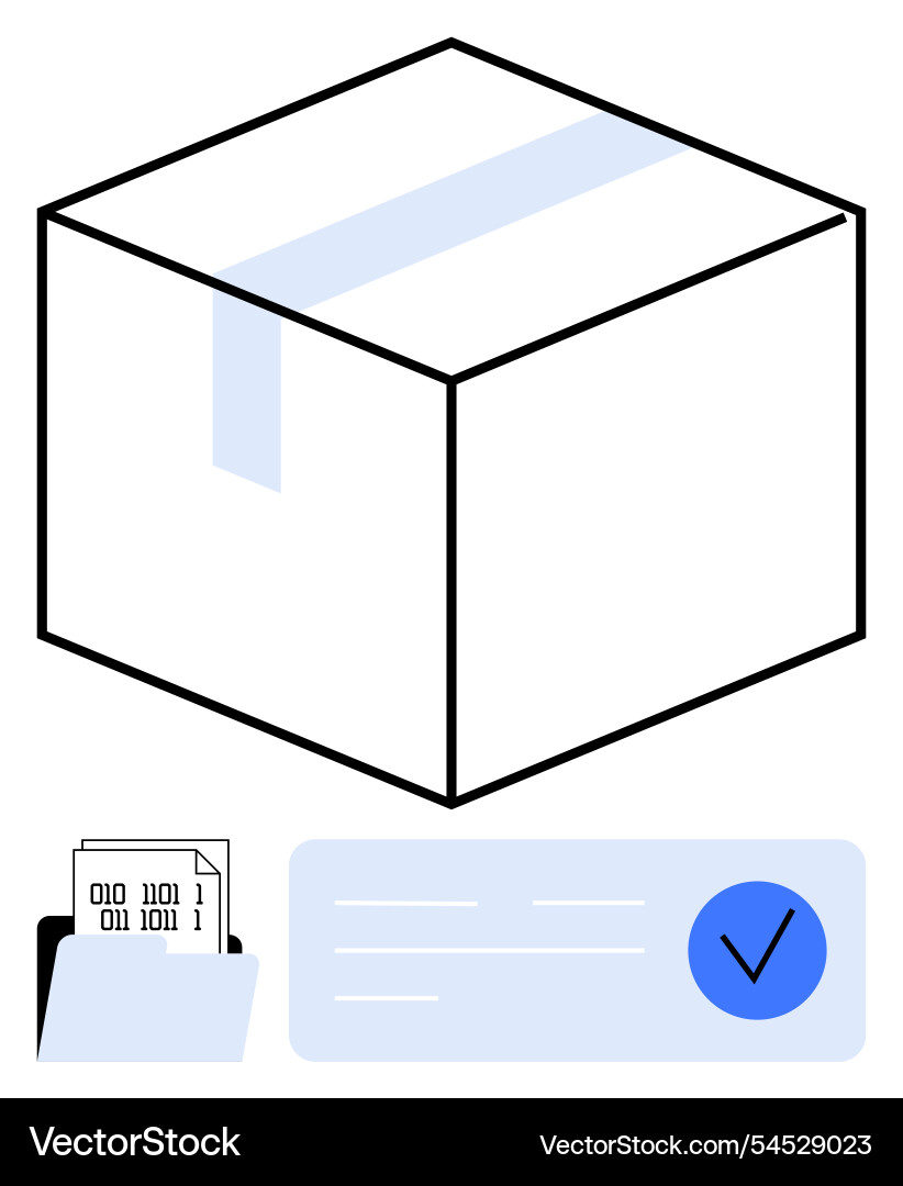 Package with secure seal barcode folder Vector Image