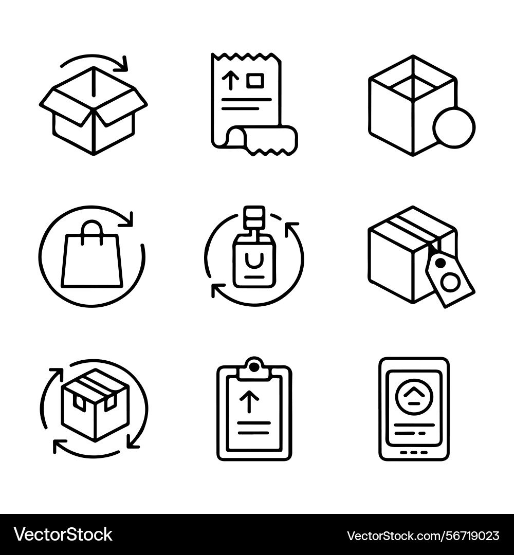 Return policy icon set Vector Image