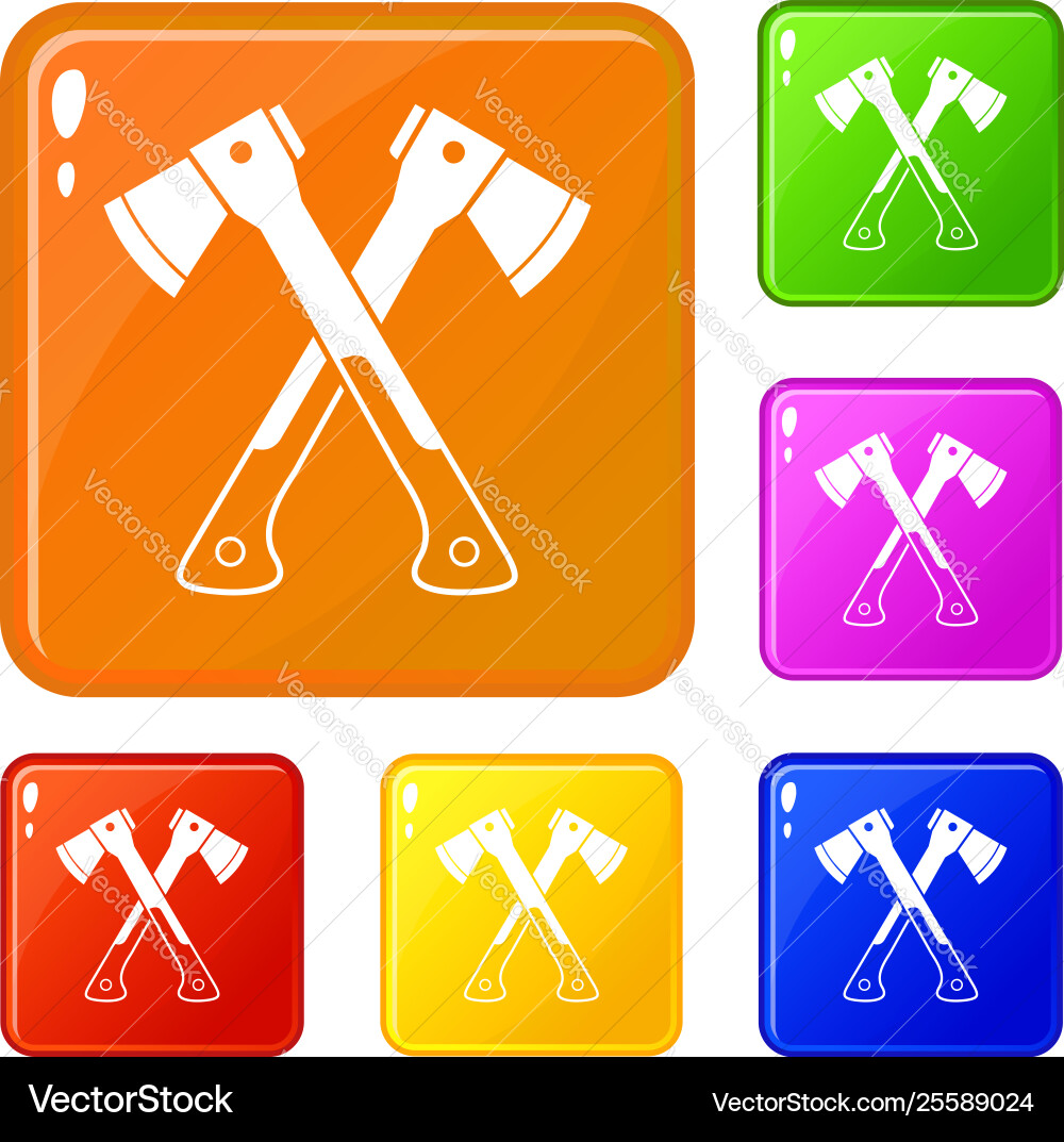 Crossed axes icons set color Vector Image