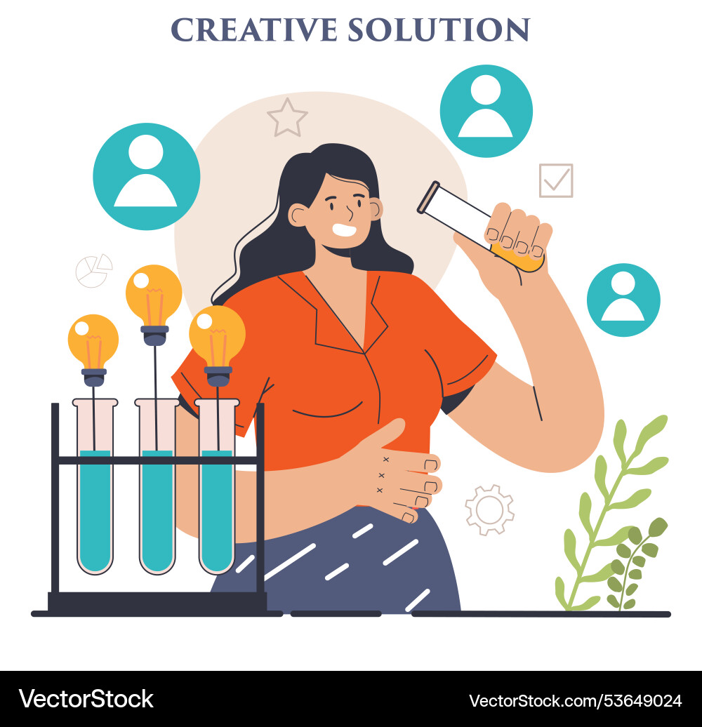 Finding a solution generation of creative idea Finding a solution generation of creative idea vector image