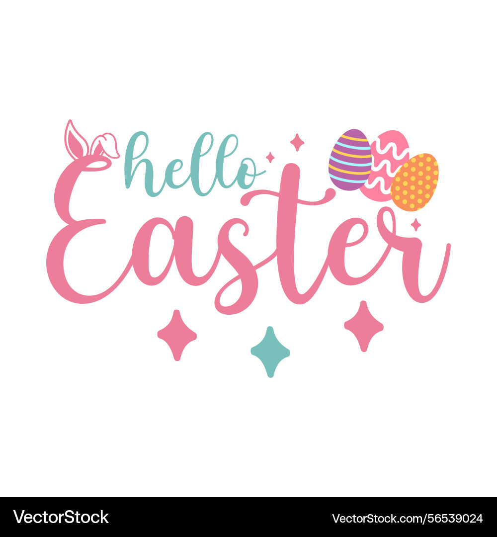 Hello easter typography tshirt design Vector Image