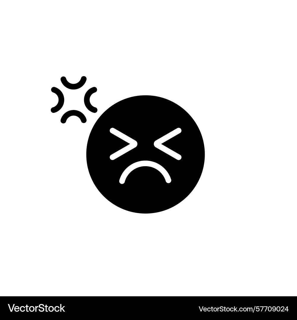 Icon showing angry face expression with symbols Vector Image