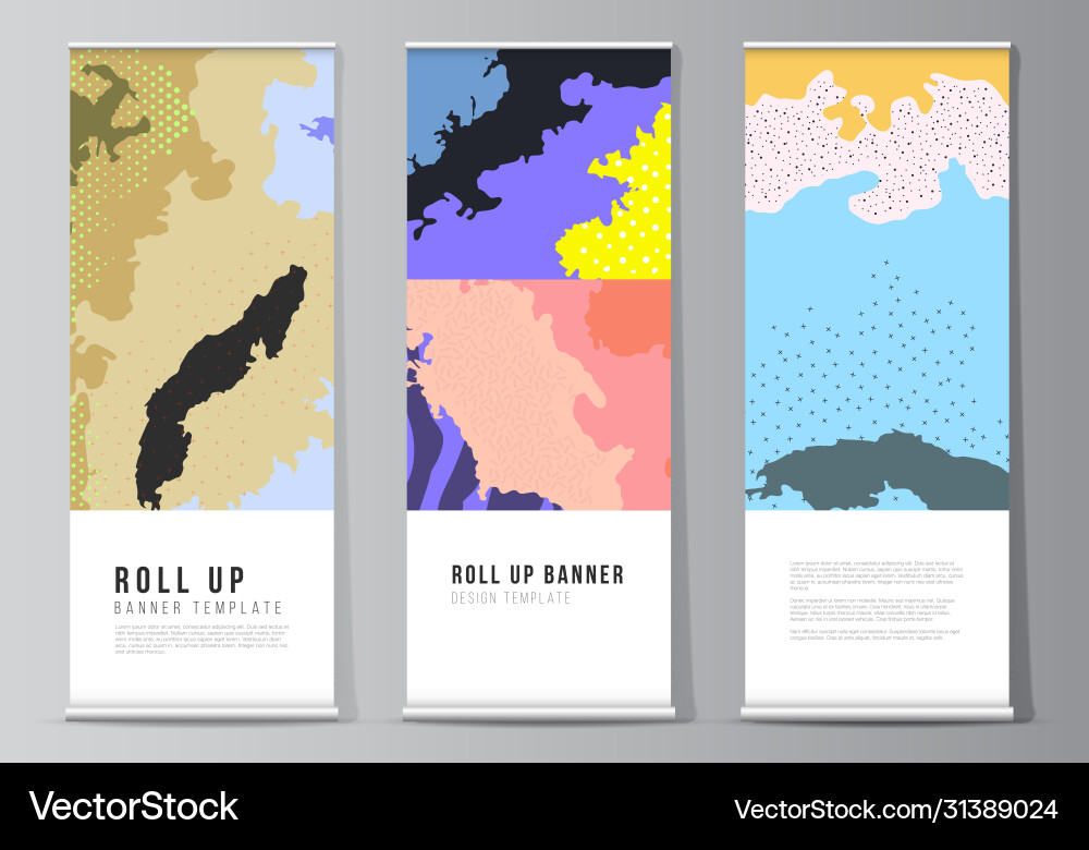 Layout roll up mockup design templates Layout roll up mockup design templates vector image
