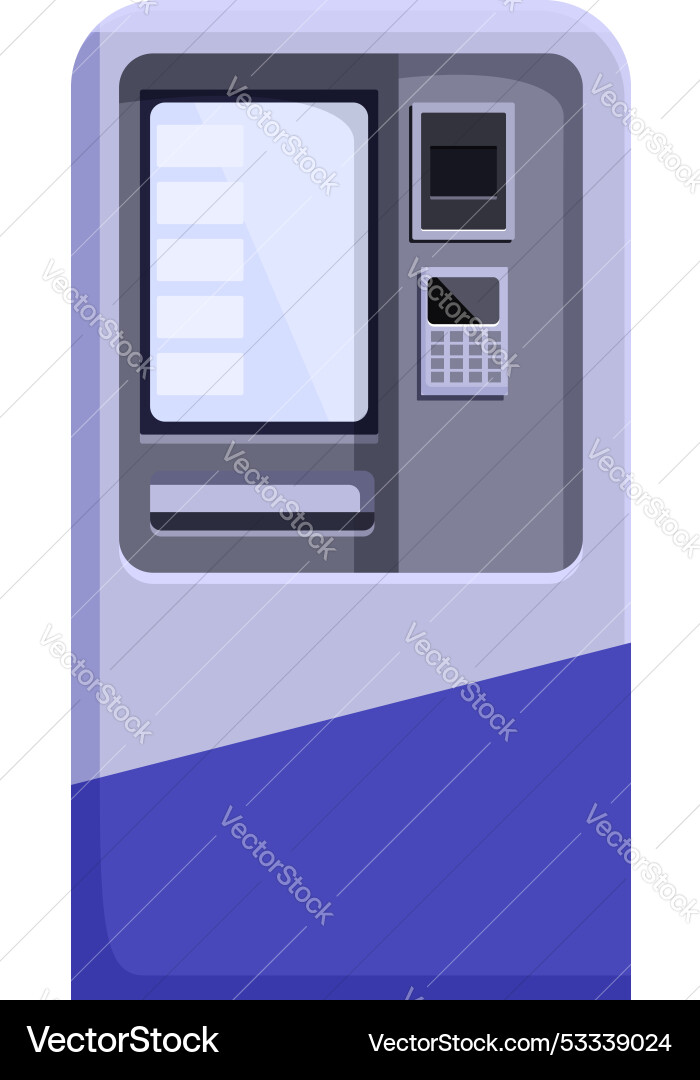Modern atm machine displaying menu for banking Modern atm machine displaying menu for banking vector image