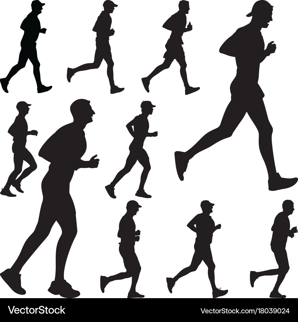 Runner Silhouette - Dynamic Movement vector image