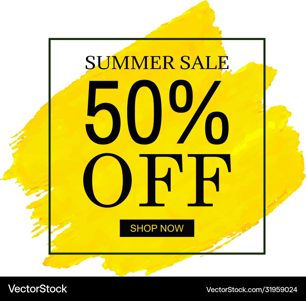 Sale banner yellow blob isolated white background Sale banner yellow blob isolated white background vector image