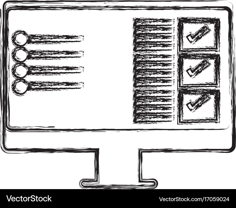 Screen computer hardware vector image