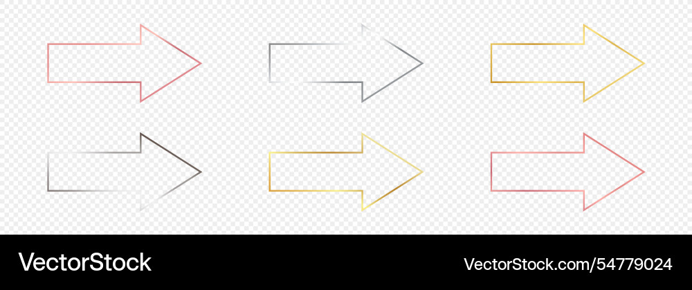 Set of six arrow shape frames Vector Image