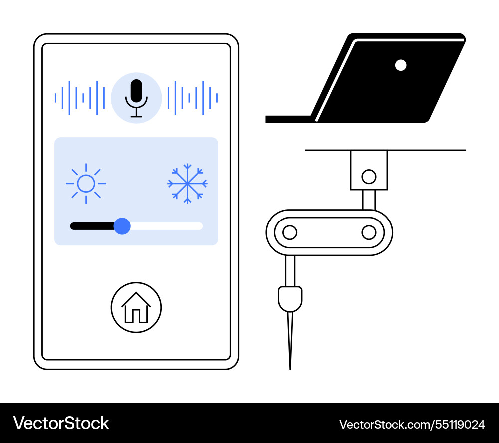 Smart home automation with voice control Smart home automation with voice control vector image
