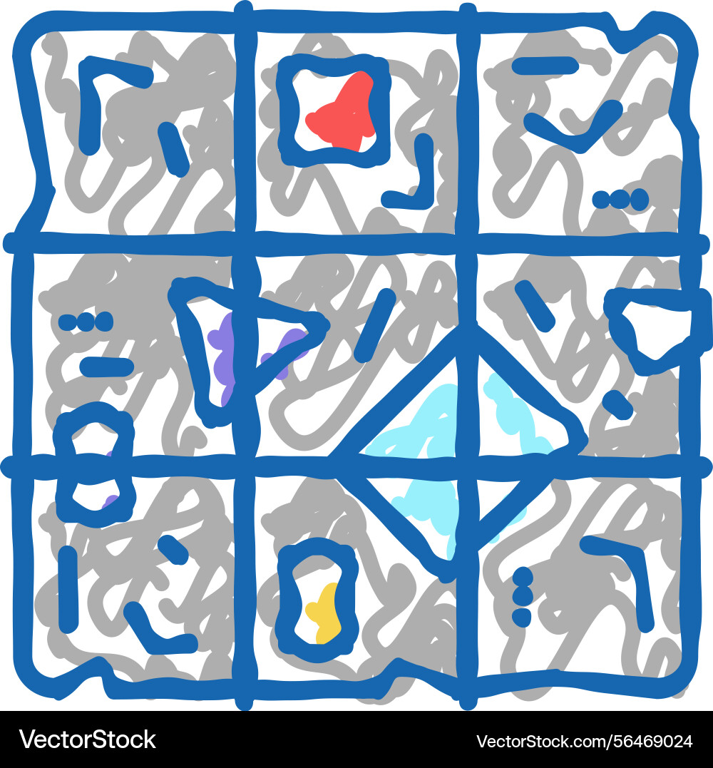 Sorted garbage cube icon doodle Sorted garbage cube icon doodle vector image
