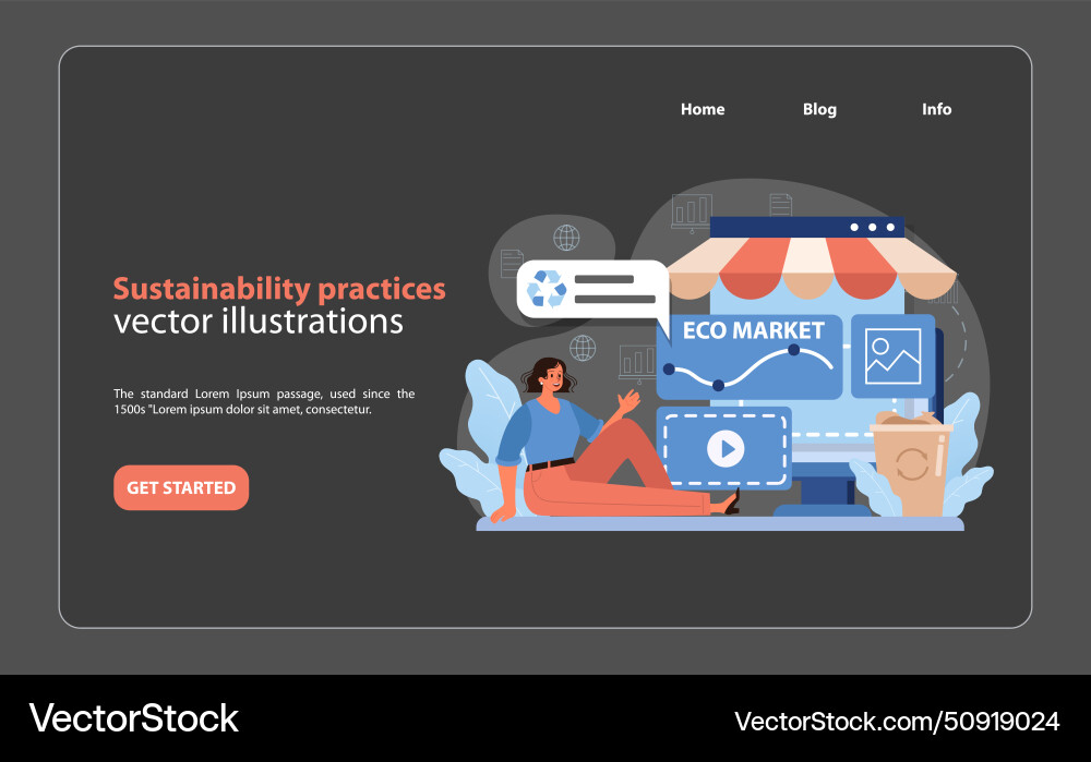 Sustainability practices concept promoting eco vector image