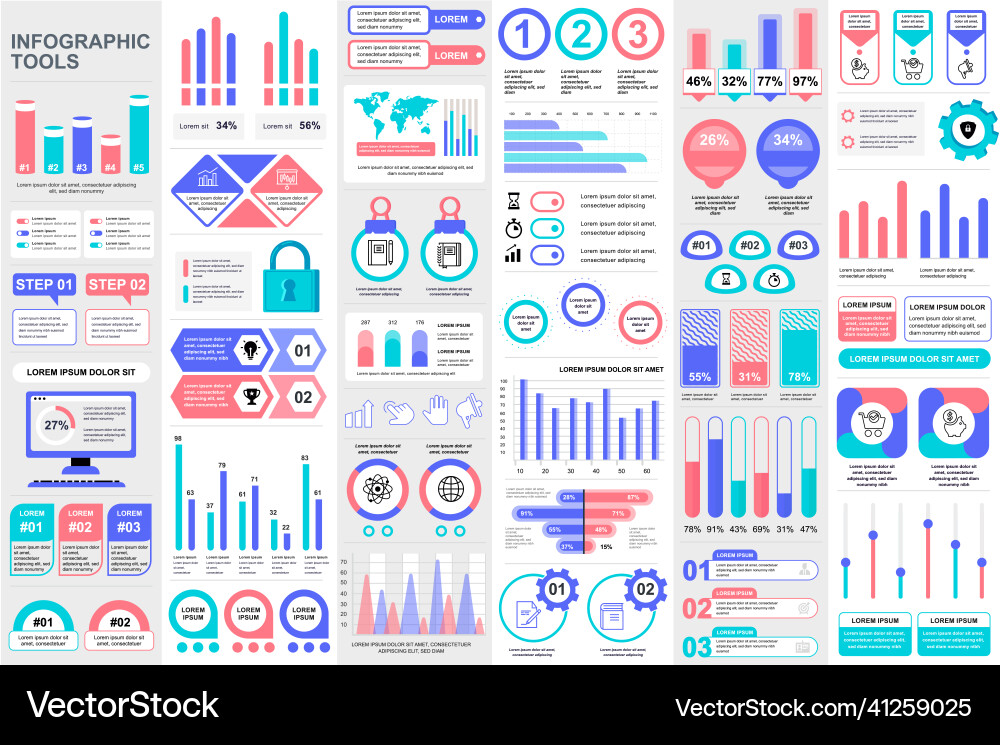 Bundle infographic elements data visualization Bundle infographic elements data visualization Vector Image
