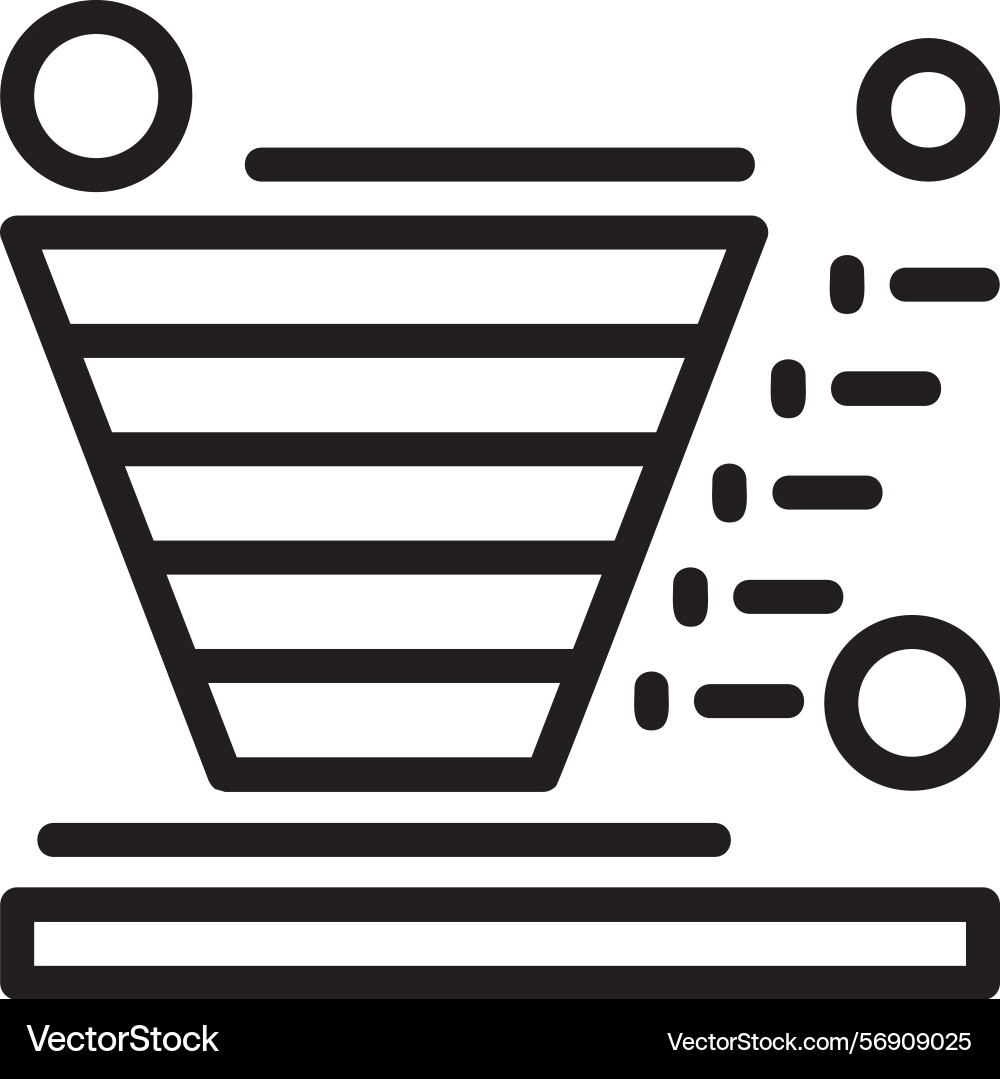 Conversion funnel linear style icon design vector image