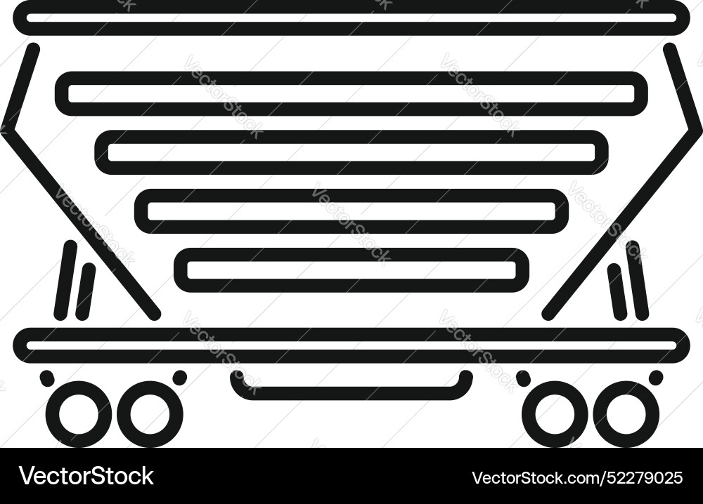 Empty mining cart waiting for coal loading Empty mining cart waiting for coal loading vector image