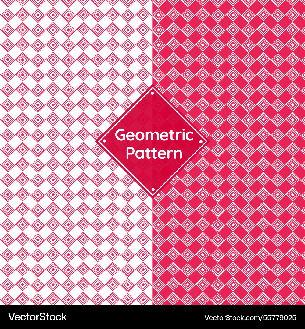 Geometric patterns in red tones Vector Image