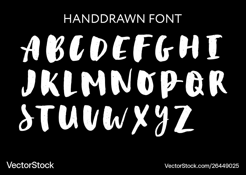Hand Lettering Alphabet Set - Custom Typography Vector Image