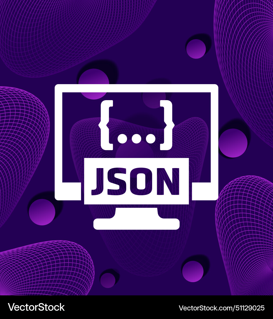 Json-Symbol mit einem Computer Vektorbild