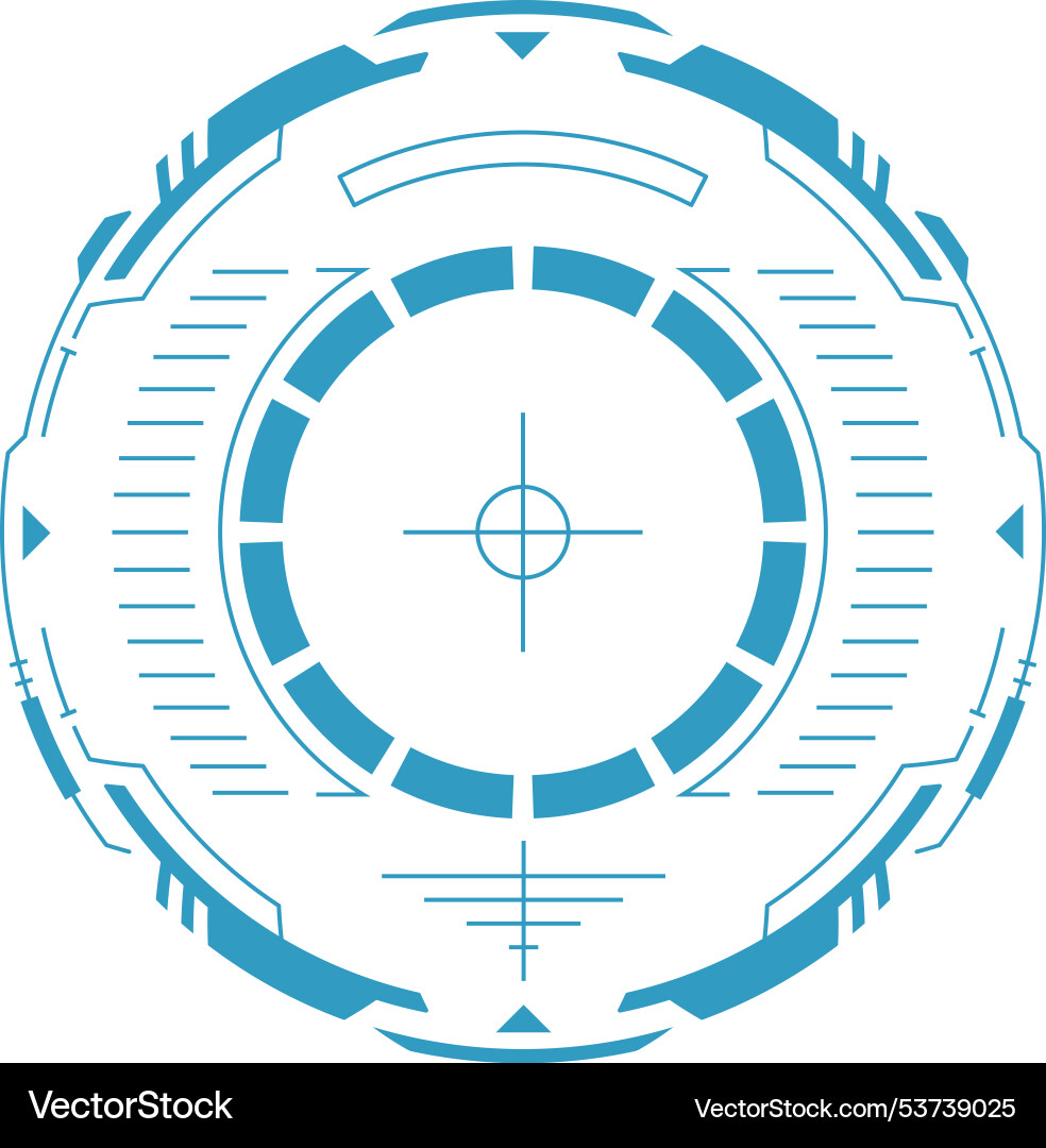 Neon pointer round crosshair frame for cyber game Neon pointer round crosshair frame for cyber game vector image