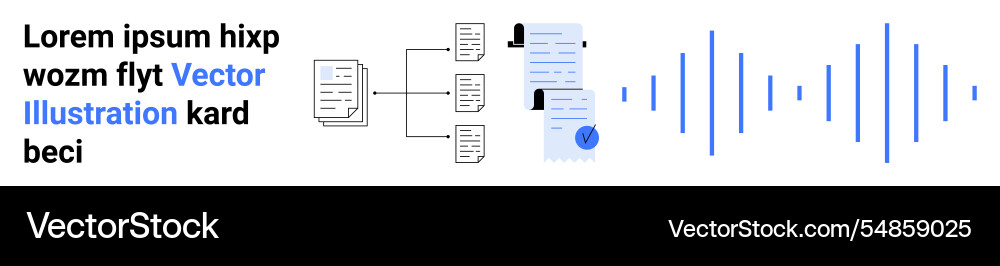 Project management flow with text document Project management flow with text document vector image