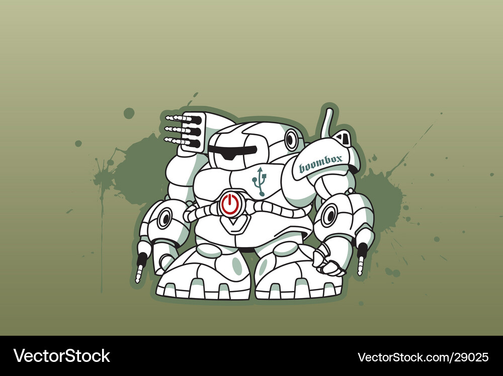 Retro Robot Speaker Vector Image