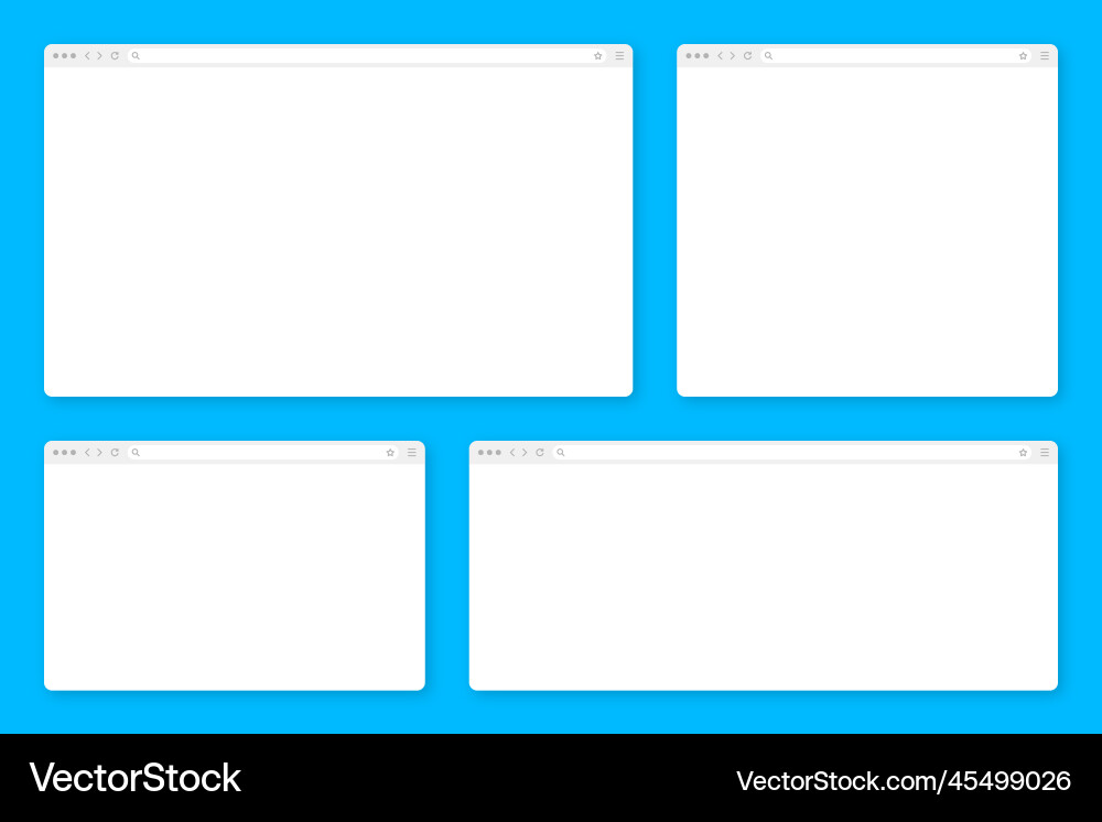 Blank web browser window with toolbar and search Blank web browser window with toolbar and search vector image