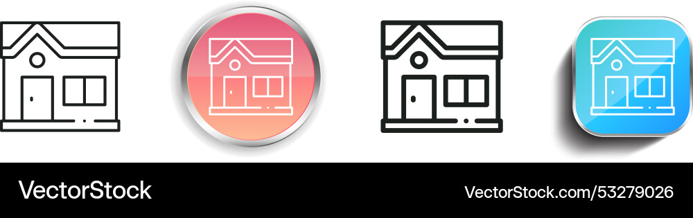 Detached icon thin linear regular and button vector image