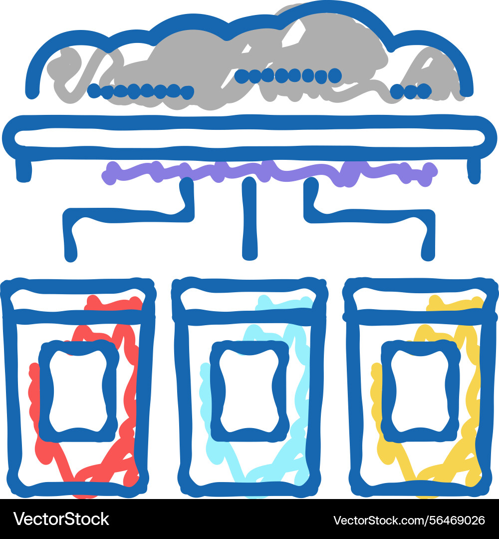 Garbage sorting machine icon doodle Garbage sorting machine icon doodle vector image