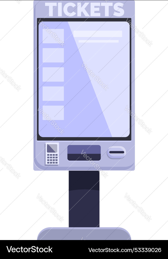 Modern ticket vending machine displaying options Modern ticket vending machine displaying options vector image