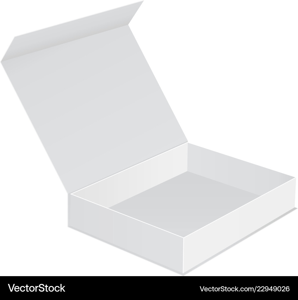 Open box with lid isolated Royalty Free Vector Image
