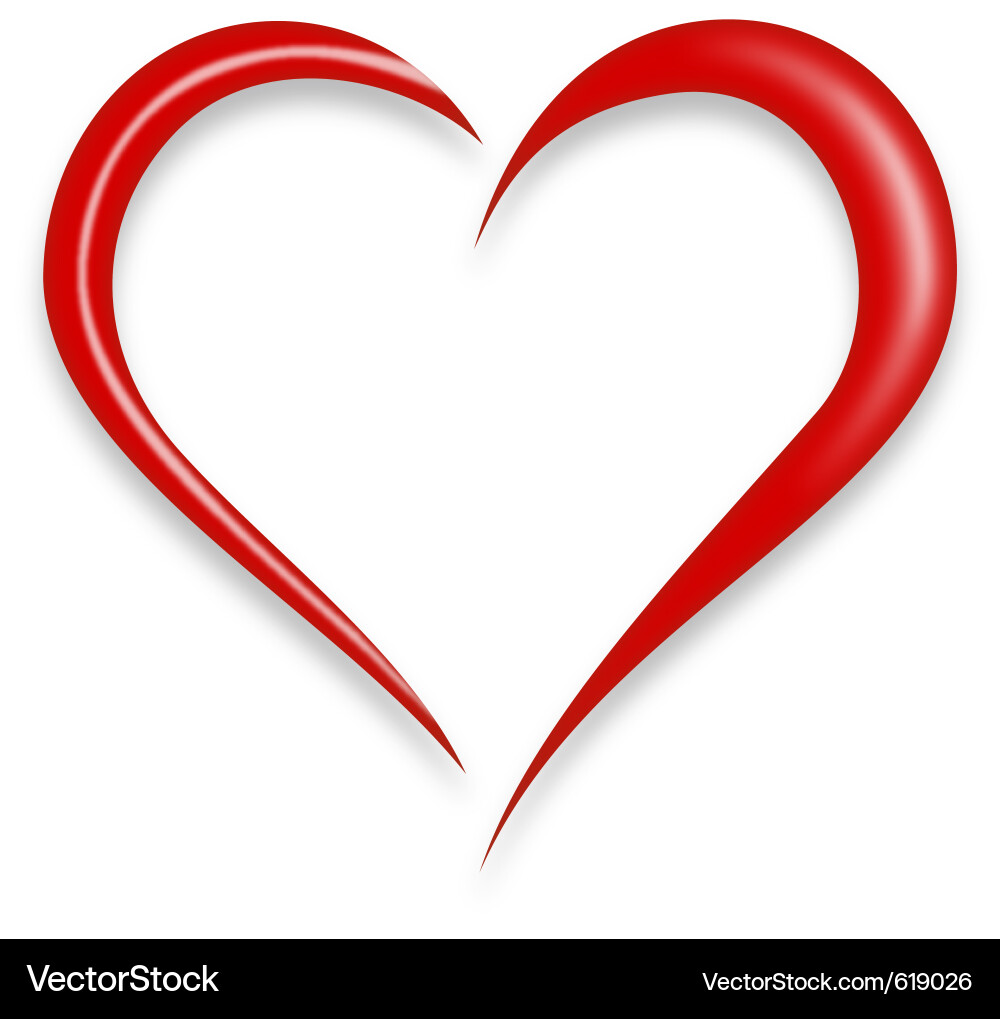 Red love heart vector image