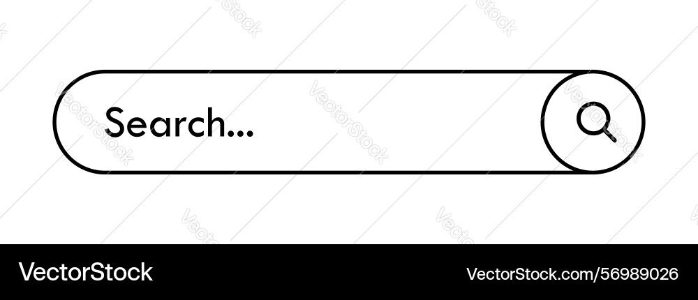 Search bar line style button isolated web browser Search bar line style button isolated web browser Vector Image