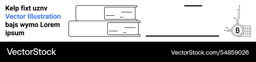 Stacked books with simple text and minimalist Stacked books with simple text and minimalist vector image