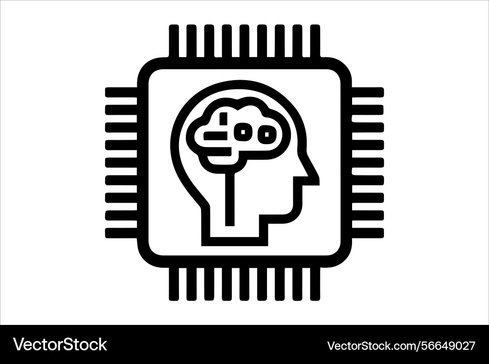 Ai microchip icon artificial intelligence Ai microchip icon artificial intelligence Vector Image