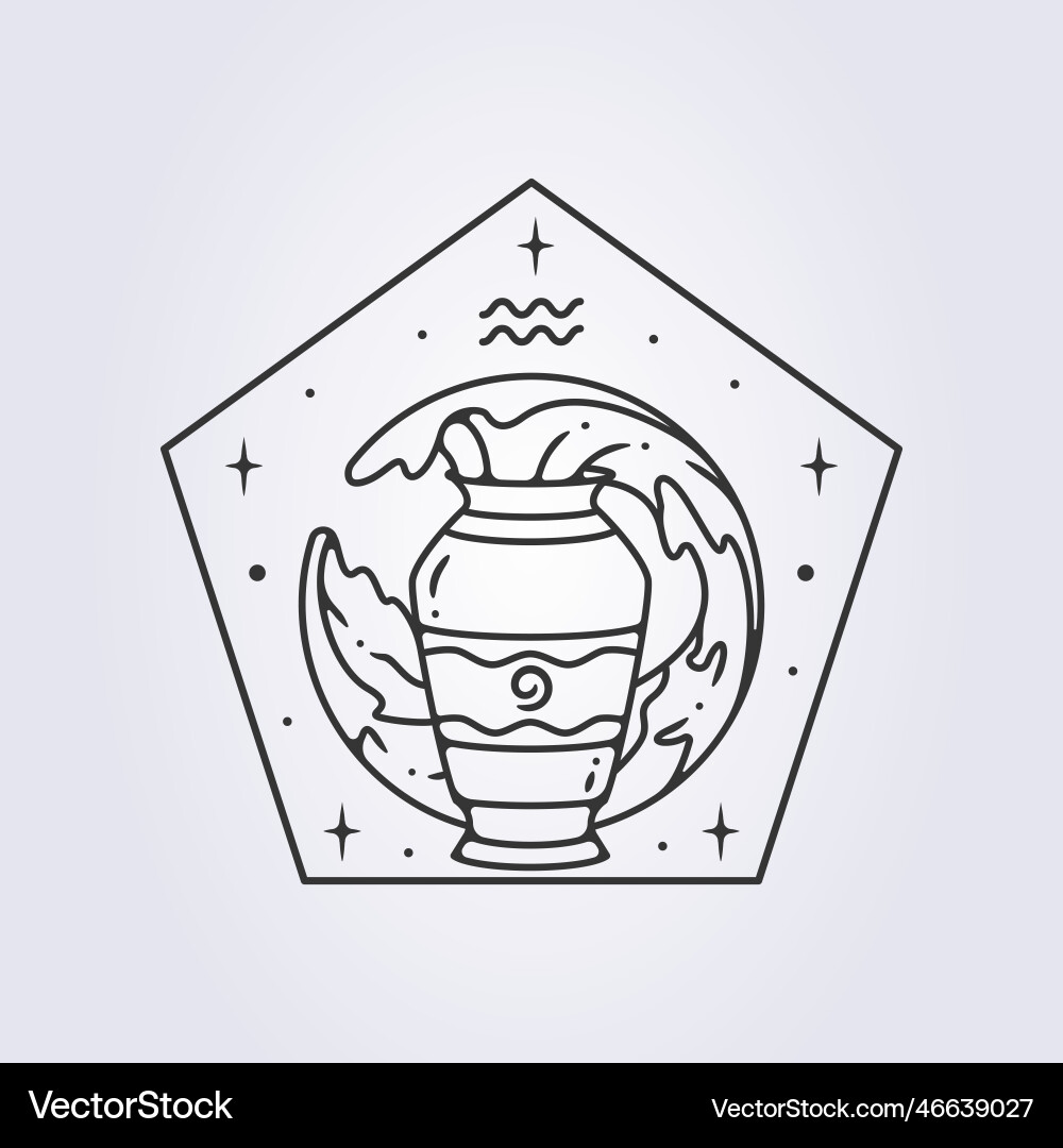 Aquarius zodiac astrology horoskop line art Aquarius zodiac astrology horoskop line art vektorbild