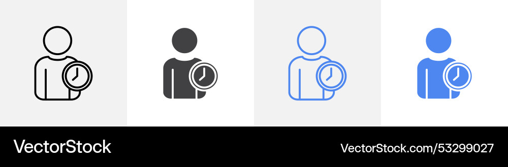 Benutzer-Zeit-Icon setzen Verwendung für Web-ui oder App Benutzer-Zeit-Icon setzen Verwendung für Web-ui oder App Vektorbild