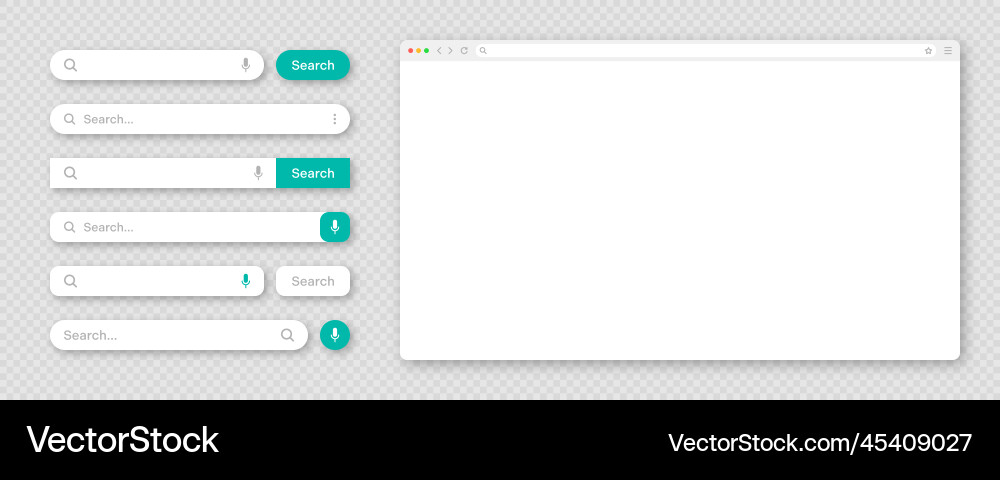 Blank internet browser window with various search Blank internet browser window with various search vector image