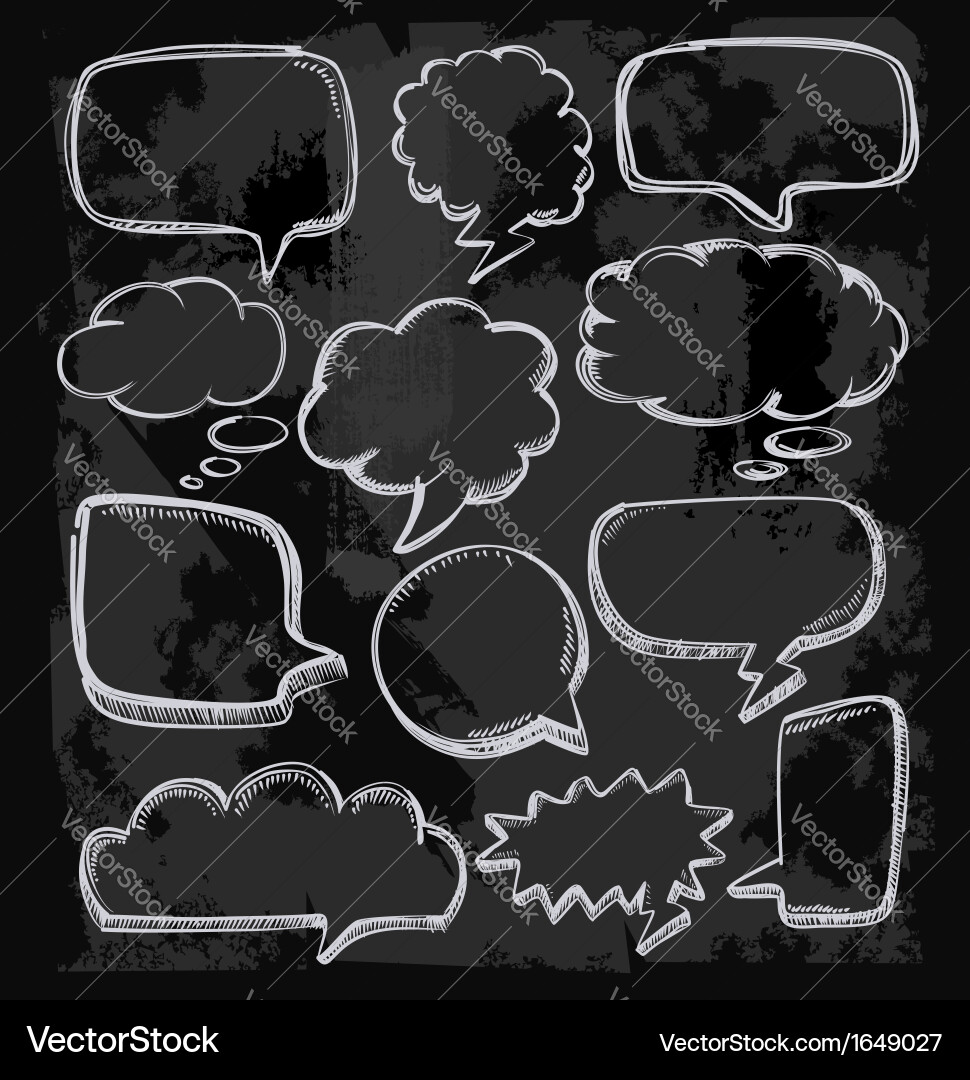 Chalkboard Speech Bubbles vector image