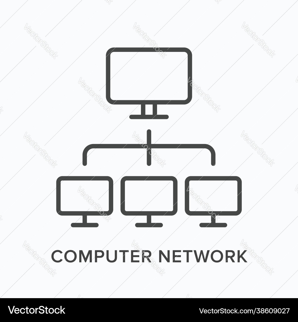 Computer Network Line Icon vector image