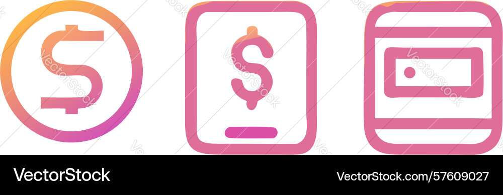 Financial transactions icon set design generative Vector Image