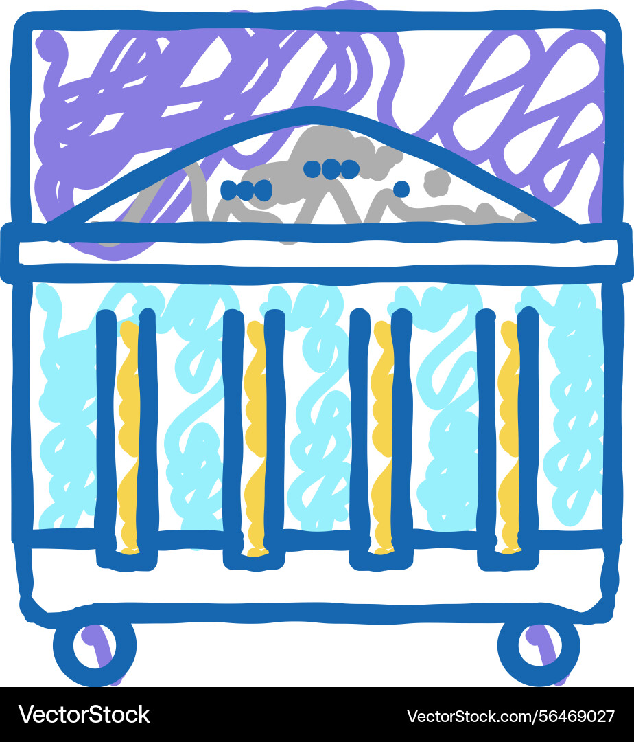 Garbage container icon doodle Vector Image