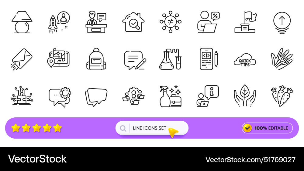 Gps inspect and write line icons for web app Gps inspect and write line icons for web app vector image