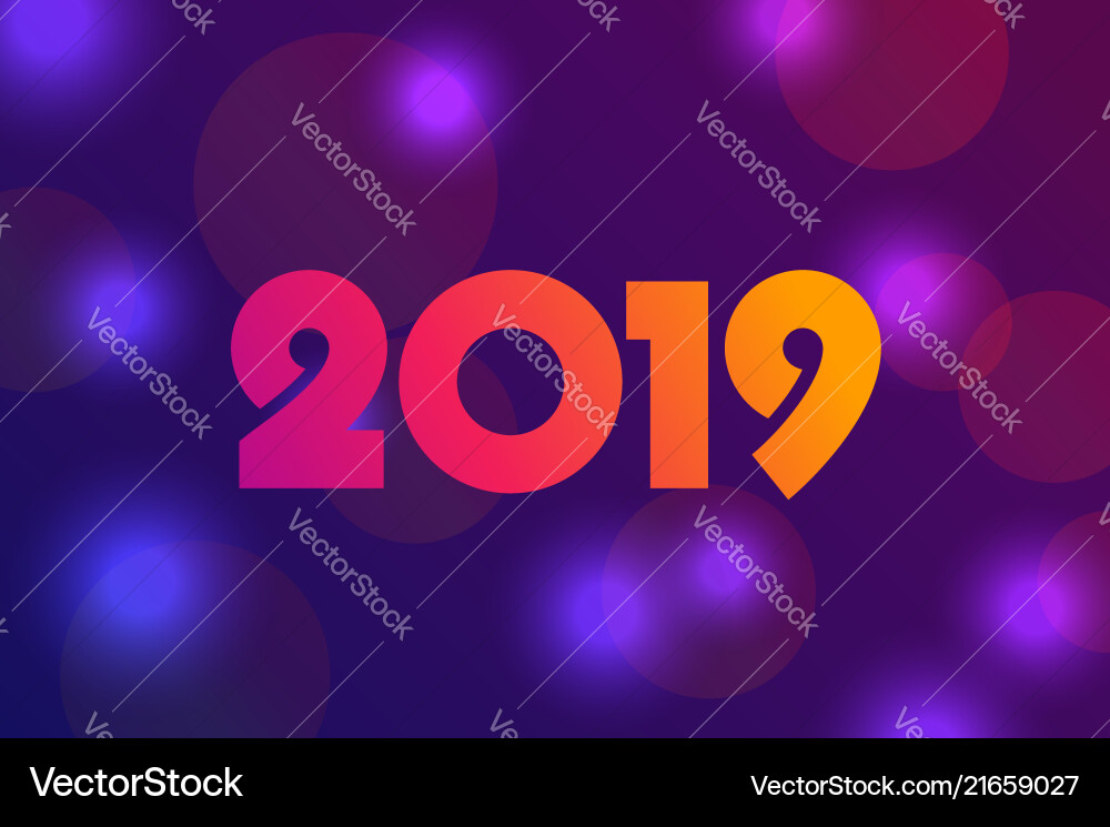 Happy new year 2019 greeting card design Happy new year 2019 greeting card design vector image