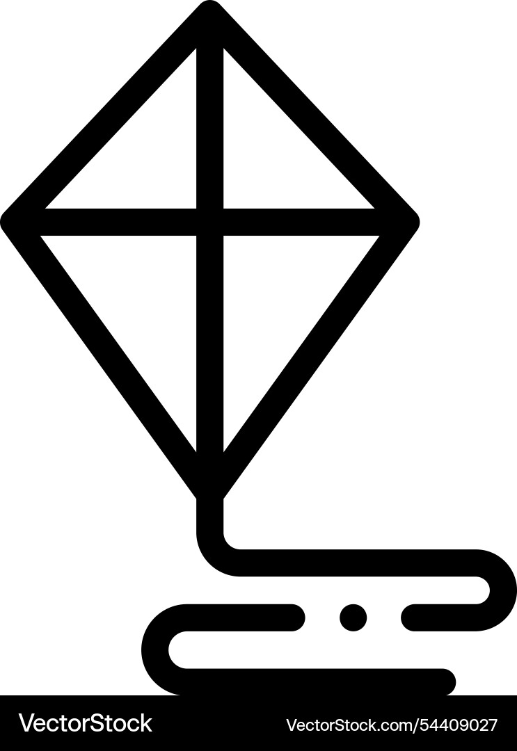 Kite icon thin linear style design isolated Kite icon thin linear style design isolated Vector Image