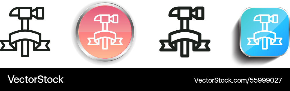 Labor day icon thin linear regular and button Labor day icon thin linear regular and button vector image