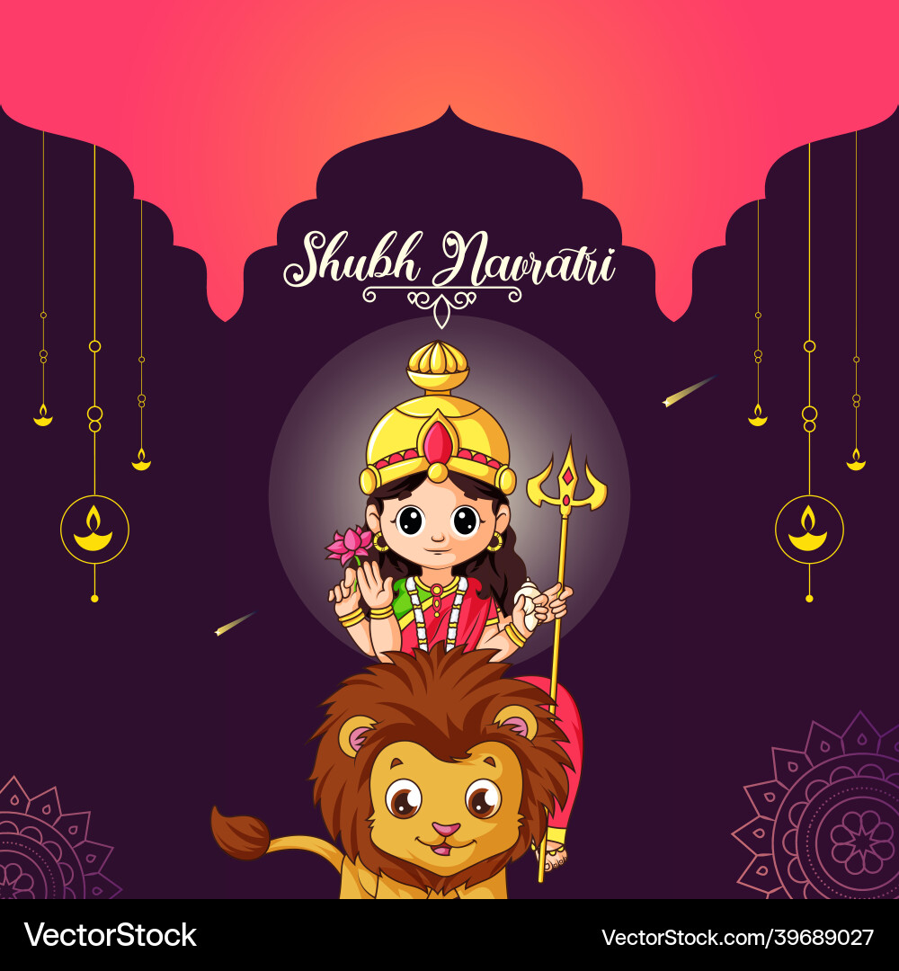 Shubh navratri banner design vector image