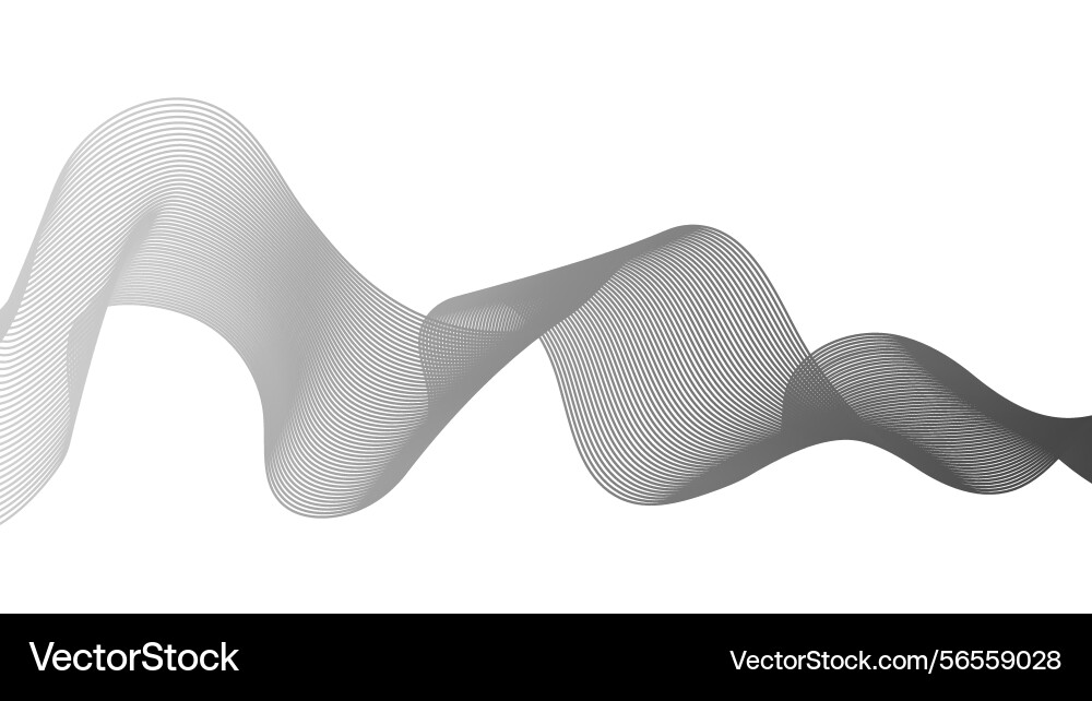 Abstract backdrop with grey wave gradient lines Vector Image